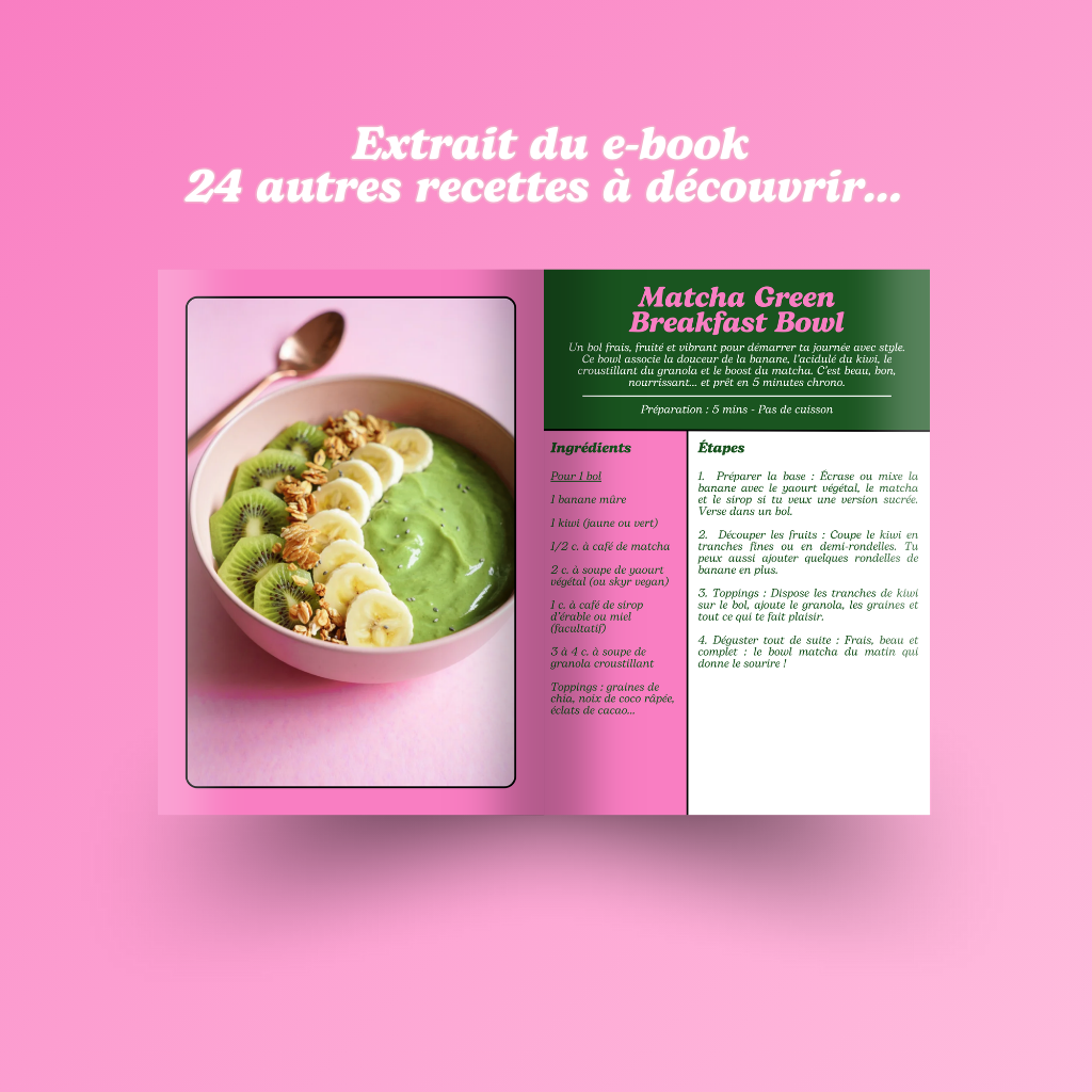 MATCHA MORNING RITUALS 🌿 – E-book Petit-Déj Glow & Matcha