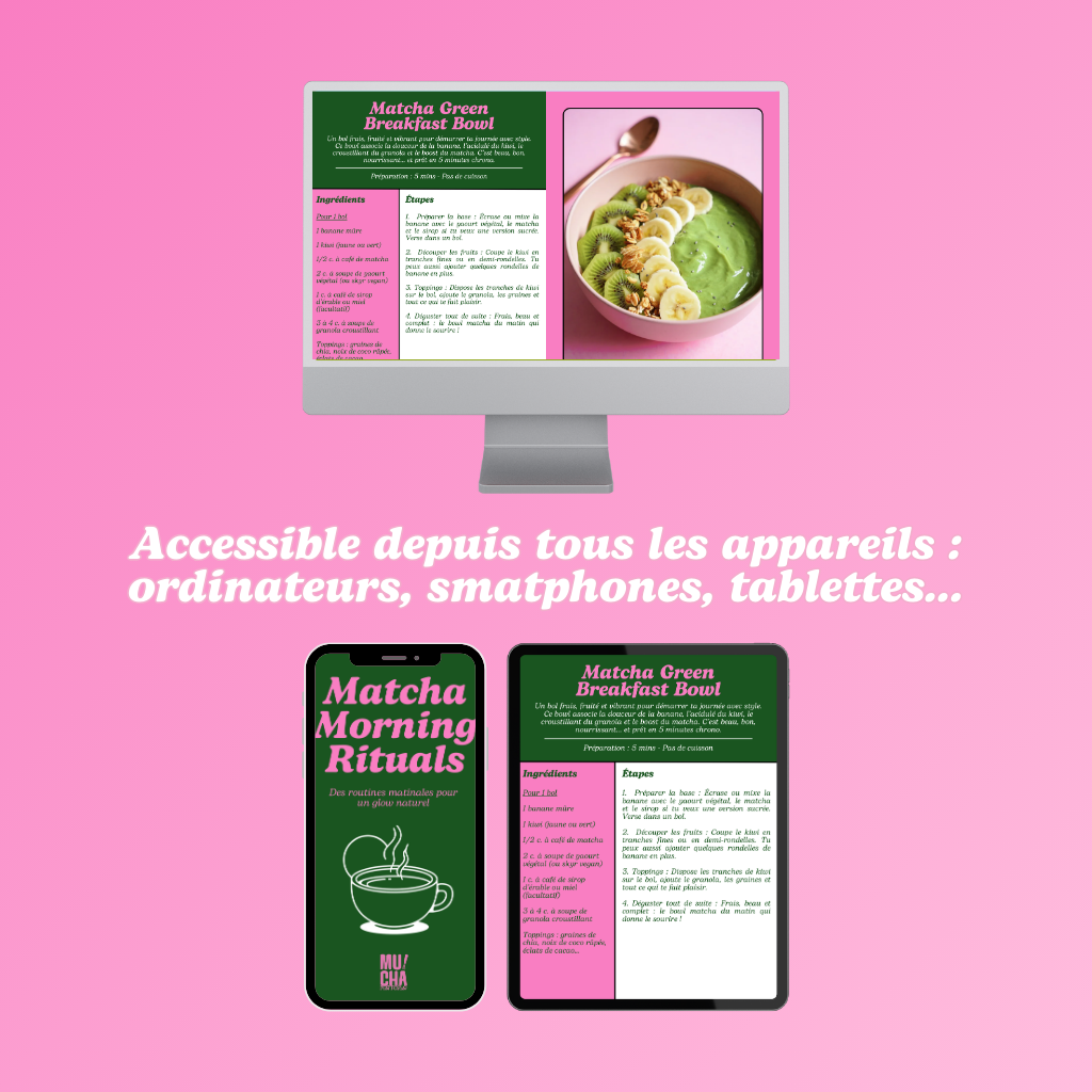 MATCHA MORNING RITUALS 🌿 – E-book Petit-Déj Glow & Matcha