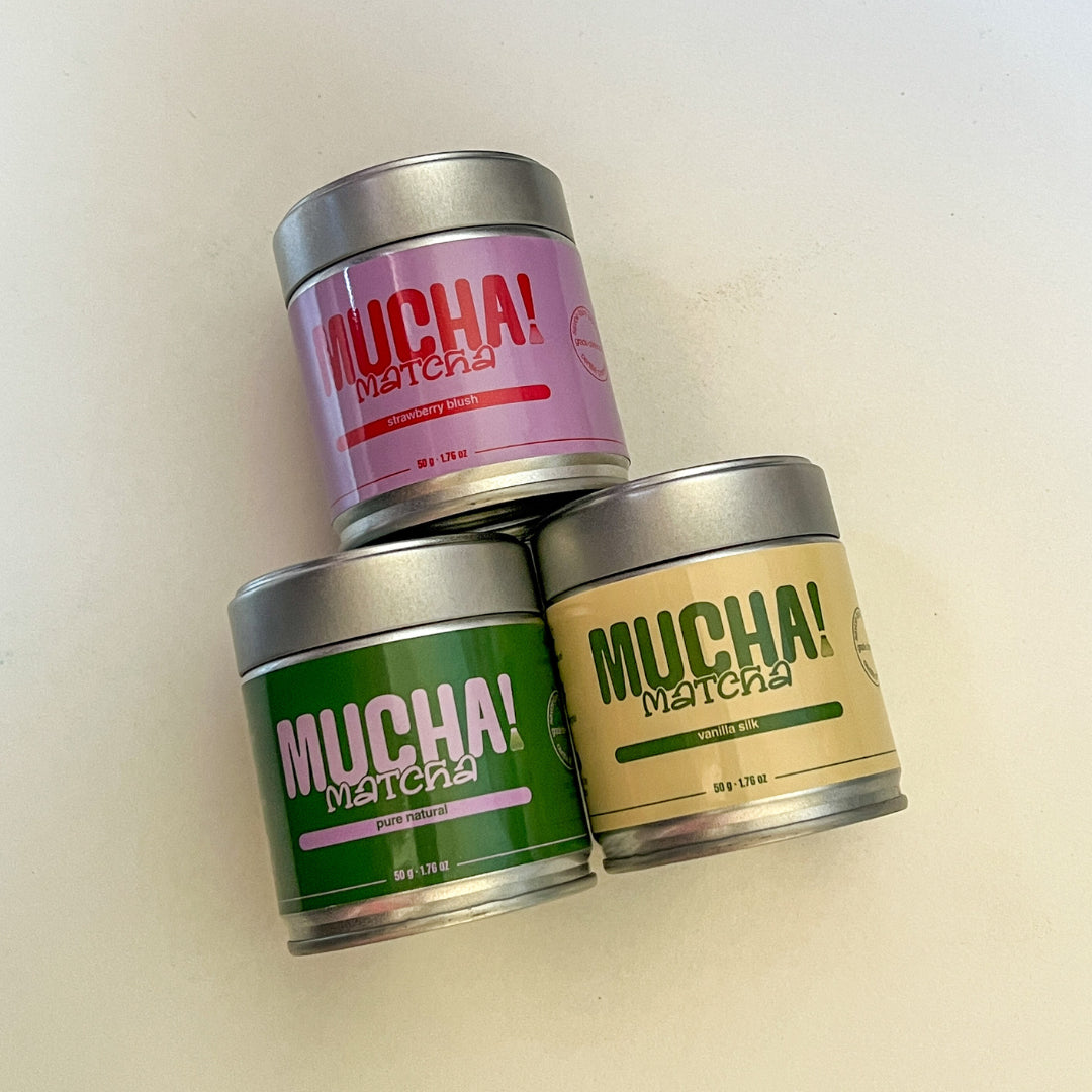 MUCHA RITUAL KIT 🌿 - Pack Matcha Cérémonial Nature + Fraise + Vanille